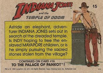 1984 Topps Indiana Jones and the Temple of Doom #15 The Quest Begins Back