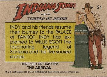 1984 Topps Indiana Jones and the Temple of Doom #21 Trek to the Palace Back
