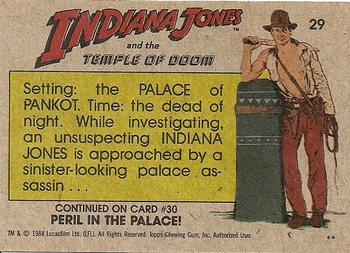 1984 Topps Indiana Jones and the Temple of Doom #29 Look Out, Behind You! Back