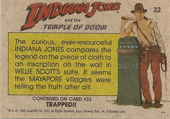 1984 Topps Indiana Jones and the Temple of Doom #32 The Discovery Back