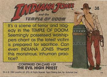1984 Topps Indiana Jones and the Temple of Doom #38 The Human Sacrifice Back