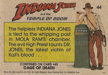 1984 Topps Indiana Jones and the Temple of Doom #44 Tortured! Back
