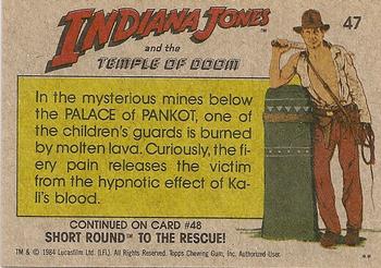 1984 Topps Indiana Jones and the Temple of Doom #47 The Burning Back