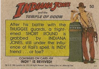 1984 Topps Indiana Jones and the Temple of Doom #50 Grabbed by Indy! Back