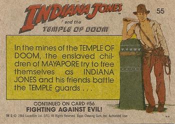 1984 Topps Indiana Jones and the Temple of Doom #55 The Battle Rages Back