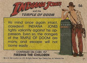 1984 Topps Indiana Jones and the Temple of Doom #56 Fighting Against Evil! Back