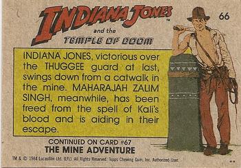 1984 Topps Indiana Jones and the Temple of Doom #66 Indy on the Scene! Back