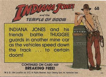1984 Topps Indiana Jones and the Temple of Doom #68 Battling Mine Cars! Back