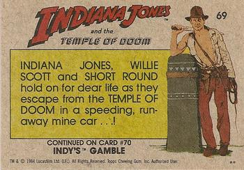 1984 Topps Indiana Jones and the Temple of Doom #69 Breaking Free! Back