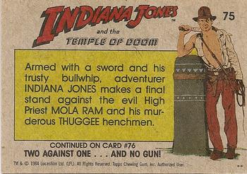 1984 Topps Indiana Jones and the Temple of Doom #75 Don't Mess with Indy! Back