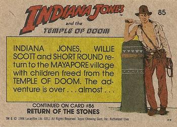 1984 Topps Indiana Jones and the Temple of Doom #85 A Day of Rejoicing! Back