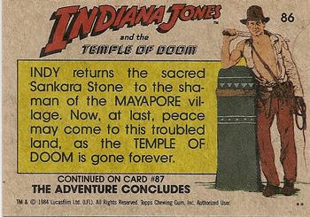 1984 Topps Indiana Jones and the Temple of Doom #86 Return of the Stones Back