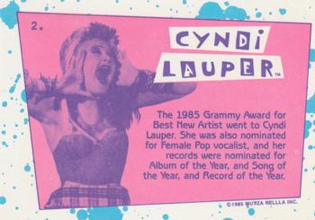 1985 Topps Cyndi Lauper #2 The 1985 Grammy Award for Best New Artist went Back