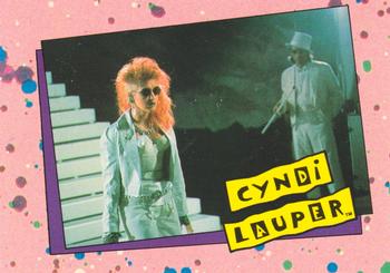1985 Topps Cyndi Lauper #19 Cyndi believes in the P.E.G. principle, a wres Front