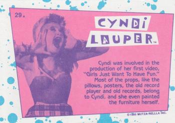 1985 Topps Cyndi Lauper #29 Cyndi was involved in the production of her fi Back