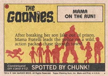 1985 Topps The Goonies #11 Mama on the Run! Back