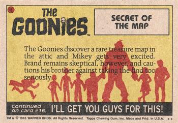 1985 Topps The Goonies #15 Secret of the Map Back