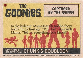 1985 Topps The Goonies #24 Captured by the Gang! Back