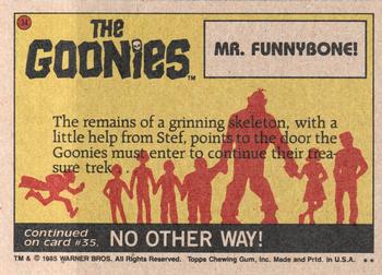 1985 Topps The Goonies #34 Mr. Funnybone! Back