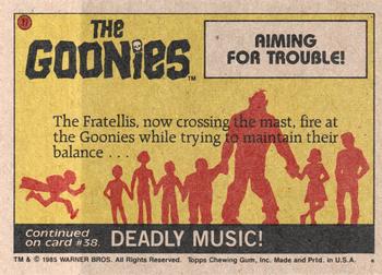 1985 Topps The Goonies #37 Aiming for Trouble! Back