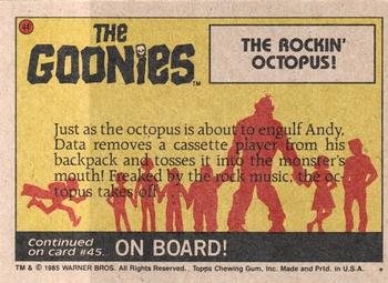 1985 Topps The Goonies #44 The Rockin' Octopus! Back