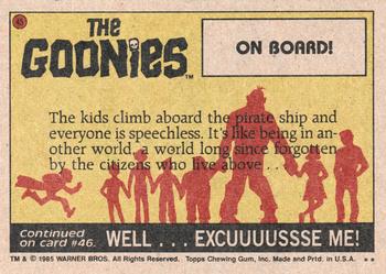 1985 Topps The Goonies #45 On Board! Back
