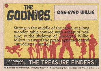 1985 Topps The Goonies #48 One-Eyed Willie Back