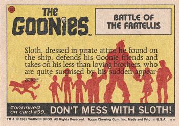 1985 Topps The Goonies #58 Battle of the Fratellis Back