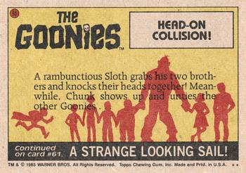 1985 Topps The Goonies #60 Head-On Collision! Back