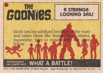 1985 Topps The Goonies #61 A Strange Looking Sail! Back