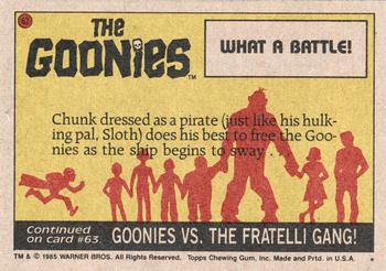 1985 Topps The Goonies #62 What a Battle! Back