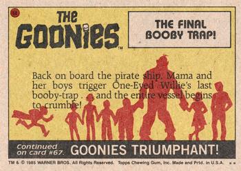 1985 Topps The Goonies #66 The Final Booby Trap! Back