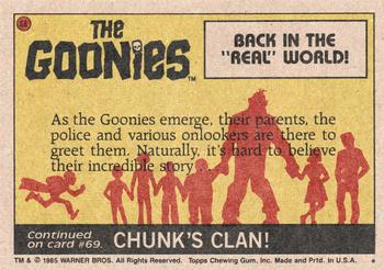 1985 Topps The Goonies #68 Back in the 