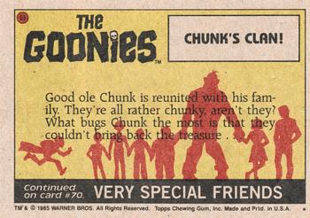 1985 Topps The Goonies #69 Chunk's Clan! Back