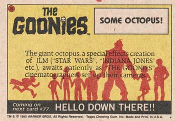 1985 Topps The Goonies #76 Some Octopus! Back