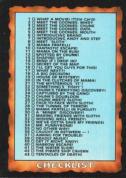 1985 Topps The Goonies #86 Checklist Front