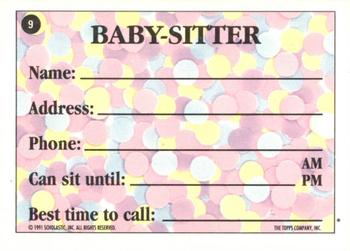 1991 Topps The Baby-Sitters Club Stickers #9 #38 Kristy's Mystery Admirer Back