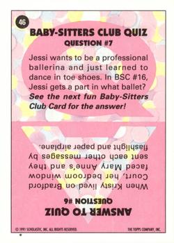 1991 Topps The Baby-Sitters Club Stickers #46 #16 Jessi's Secret Language Back