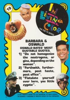 1992 Topps In Living Color #19 Barbara & Oswald Back