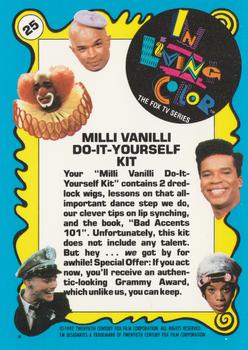 1992 Topps In Living Color #25 Milli Vanilli Do-It-Yourself Kit Back