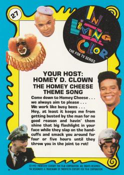 1992 Topps In Living Color #27 Your Host: Homey D. Clown Back
