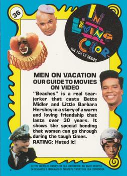 1992 Topps In Living Color #36 Men on Vacation Back