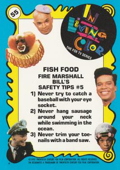 1992 Topps In Living Color #55 Fish Food Back