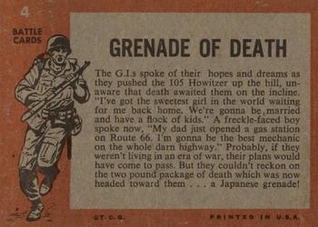 1965 Topps Battle: The Story of World War II #4 Grenade of Death Back