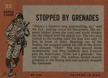 1965 Topps Battle: The Story of World War II #25 Stopped by Grenades Back
