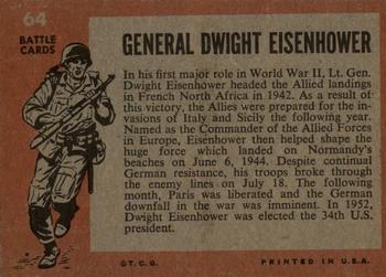 1965 Topps Battle: The Story of World War II #64 Gen. Dwight Eisenhower Back