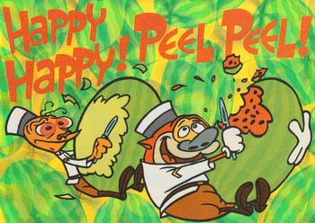 1994 Topps The Ren & Stimpy Show All Prismatic #14 Happy Happy Peel Peel Front
