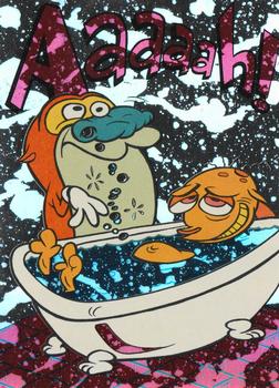 1994 Topps The Ren & Stimpy Show All Prismatic #45 Aaaaah Front