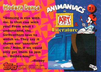 1995 Topps Animaniacs #31 Modern Dance Back