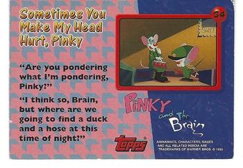 1995 Topps Animaniacs #34 Sometimes You make My Head Hurt, Pinky Back